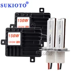 Фара для грузовика SUKIOTO Xenon 24 В H7 hid, комплект ксеноновых фар 150 Вт H4 биксенон H11 4300K 5000K 6000K H1 8000K яркая лампа 24 В для фургона, лодки