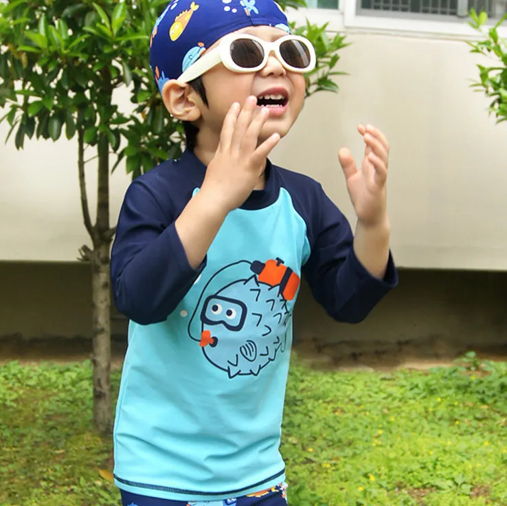 Детский купальный костюм Раздельный из двух предметов для мальчиков 2019 | Спорт и