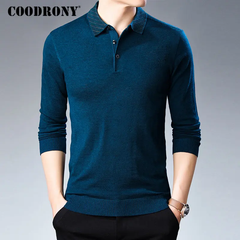 Бренд COODRONY, мужской свитер, рубашка трикотажная, Pull Homme, уличная одежда, Повседневный пуловер для мужчин, Осень-зима, мужские теплые шерстяные свитера 91050
