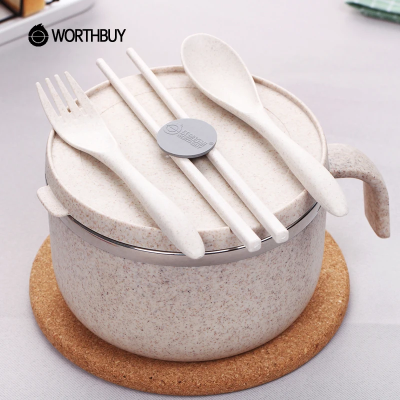 WORTHBUY пшеничная соломенная миска для быстрого приготовления лапши детей 304 из