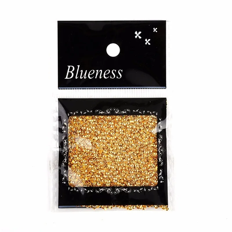 Blueness позолоченный металл бисер 3D декорации аксессуары для ногтей амулеты 1000 шт/партия Dots Дизайн Diy поставки блестящие шпильки