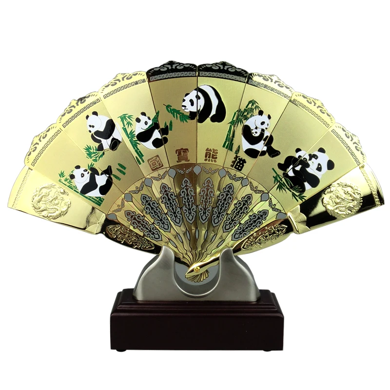 

Summer Vintage Bamboo Metal Folding Fan Pattern The Great Wall/Colorful Facebook/Panda/Qingming Shanghe For Home Decor Church