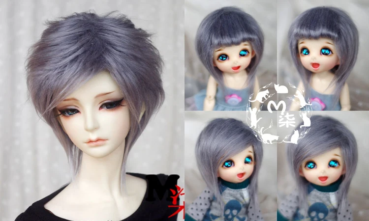 Bjd кукла парик 1/12 1/8 1/6 1/4 1/3 мех, цвет черный