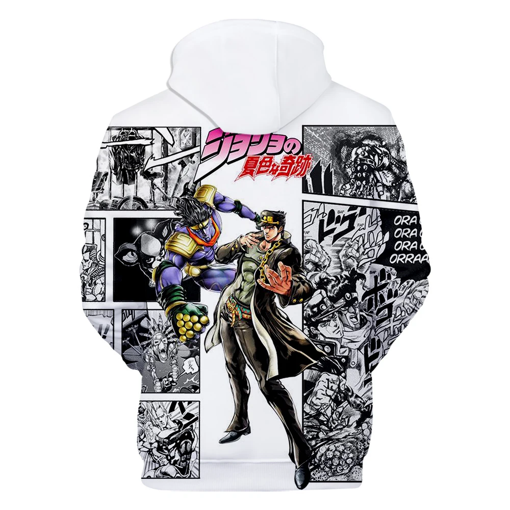 Осенние толстовки JOJO для мужчин и женщин, уличная мода, принт 3D, толстовки с капюшоном JOJO, 3D толстовки, топ для мужчин, пуловеры больших размеров