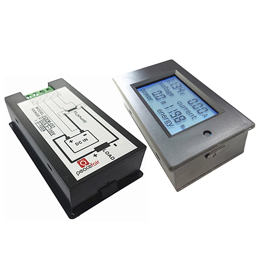 PEACEFAIR DC 6 5 100 V 4 IN1 цифровой ЖК дисплей Напряжение ток Мощность энергии Вольтметр