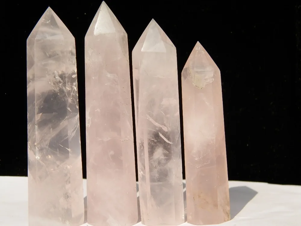 4 натуральные розовые кварцевые кристаллы для лечения точки/ | Дом и сад