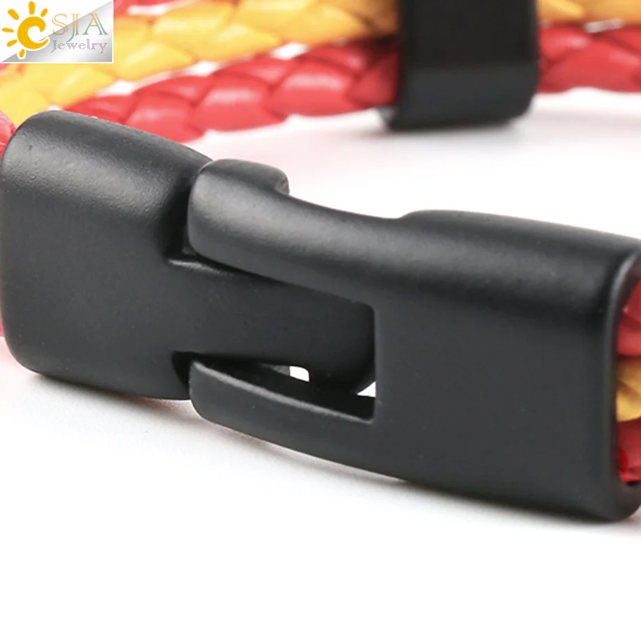 Браслеты из искусственной кожи CSJA для мужчин и женщин с флагом Колумбии