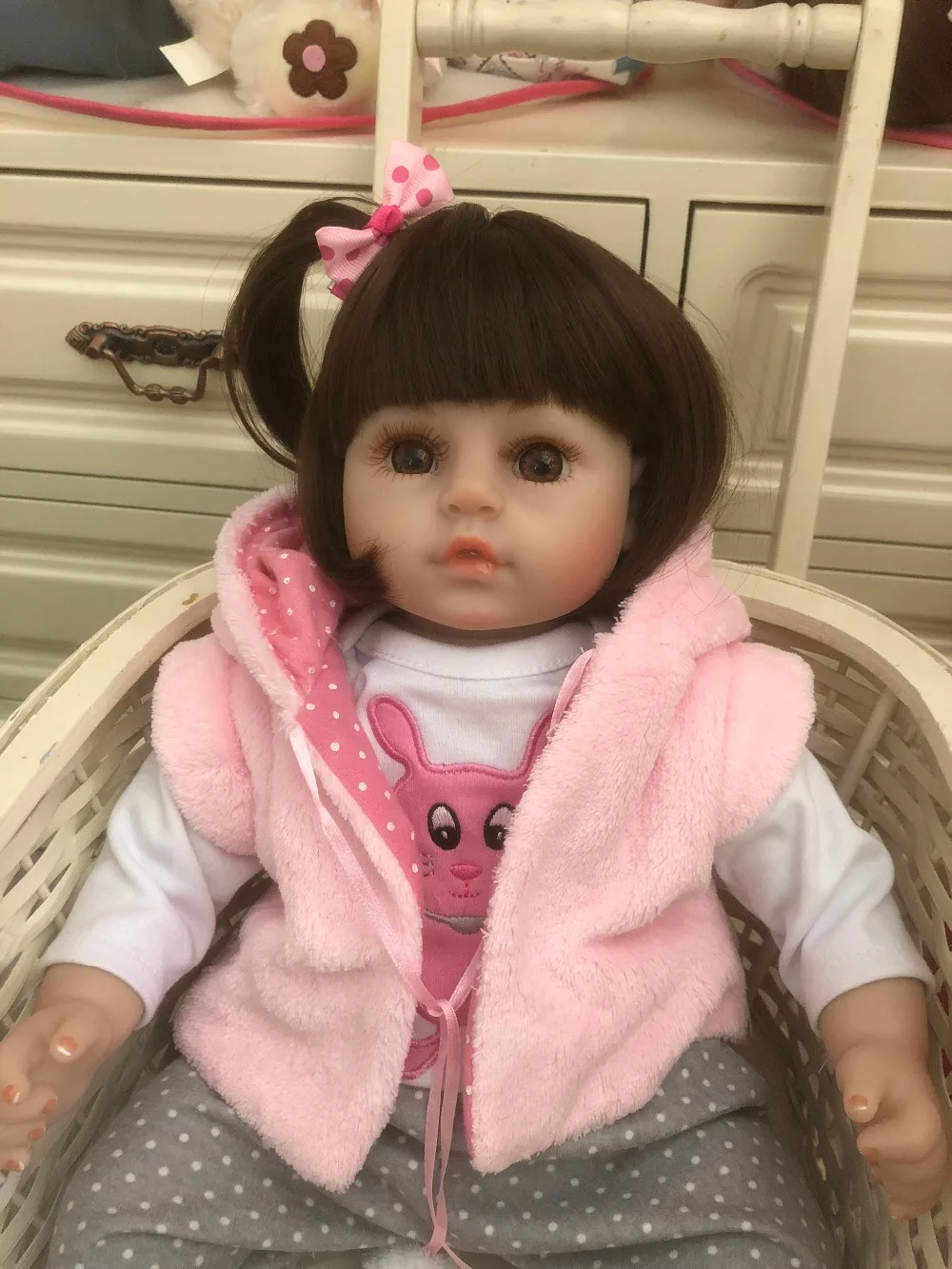 Куклы reborn Girl 19 дюймов реалистичные 48 см мягкие силиконовые куклы розовая