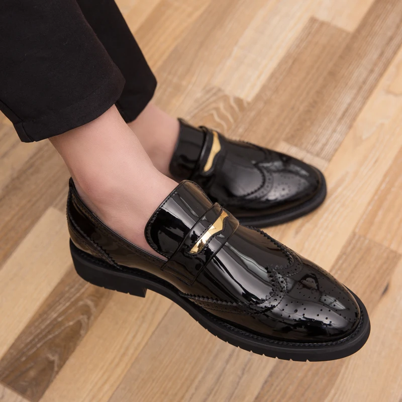 Luxury brand Men Dress Shoes Business Wedding party For Male round Toe Leather Oxfords Formal big size 48 L5 | Обувь