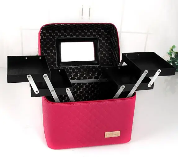 rose red makeup bag Женская косметичка с принтом летающих птиц из искусственной кожи, косметичка, чехол, органайзер для макияжа, коробка для хранения, косметичка, косметичка, Цветочный, дорожные сумки - Цвет: rose red makeup bag