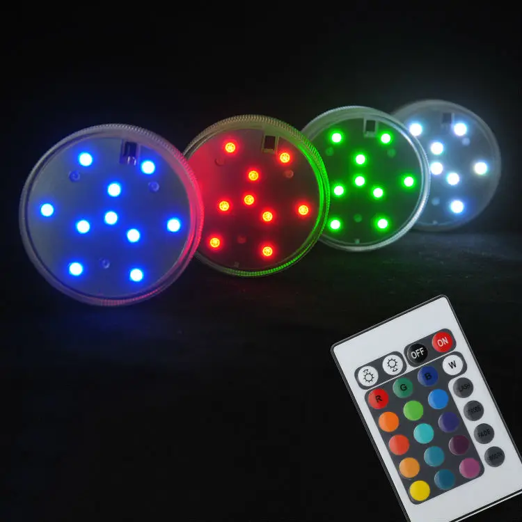 

10pcs*Wedding party decoration remote controlled submersible led light for party centerpiece Tea light for under vase lamps