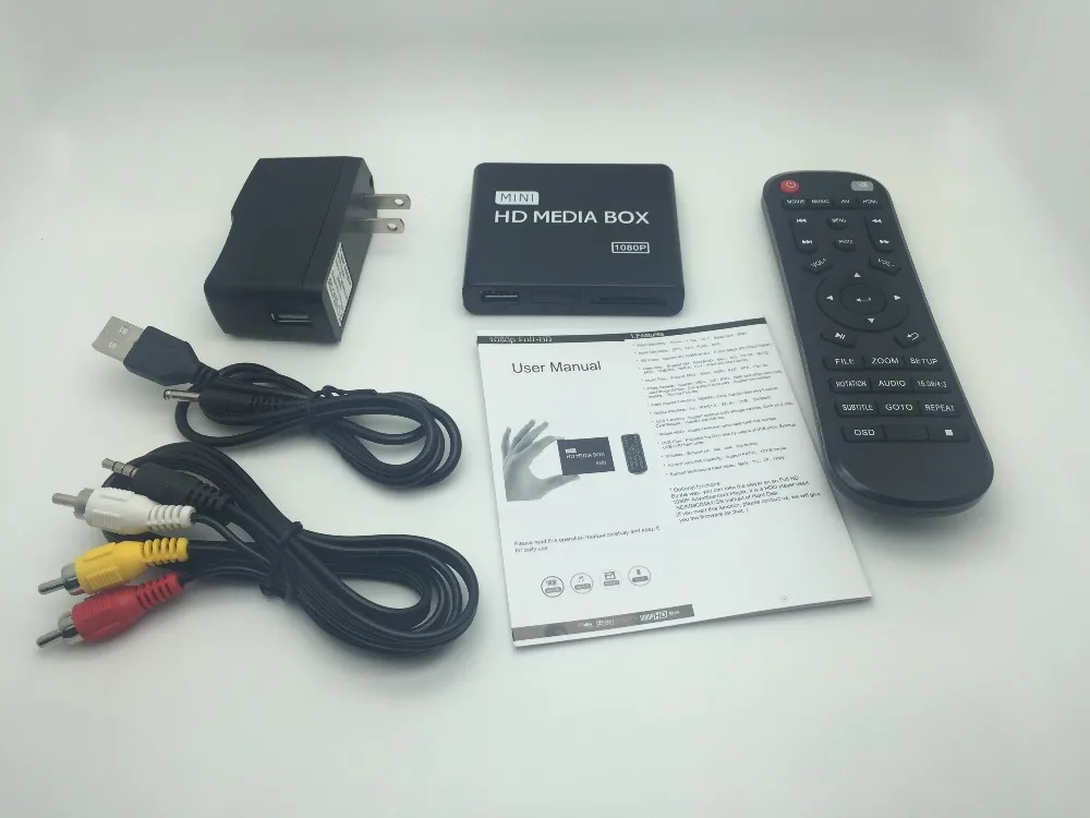 Full HD 1080P Автомобильный медиаплеер HDMI, AV выход, SD/MMC кардридер/USB хост, бесплатный автомобильный адаптер подарок и
