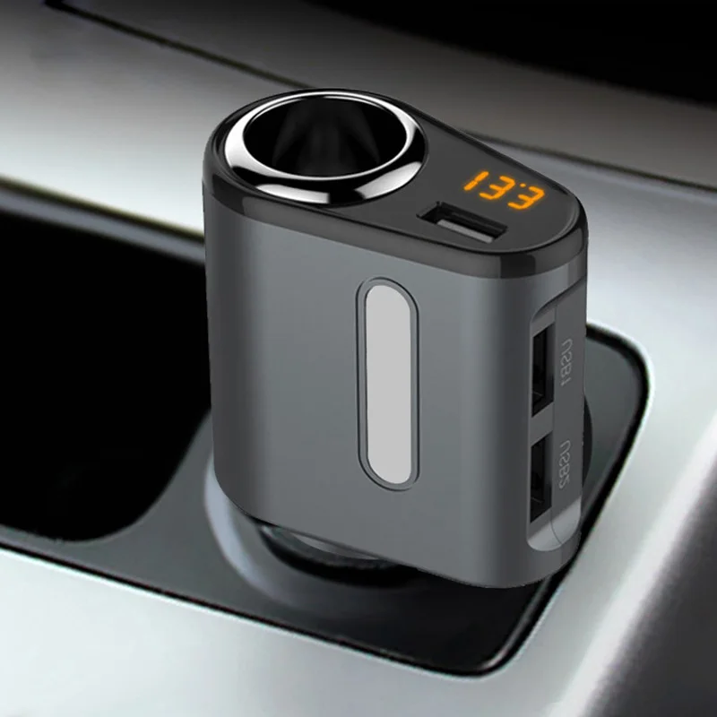 Автомобильное зарядное устройство с 3 USB-портами адаптер монитором напряжения