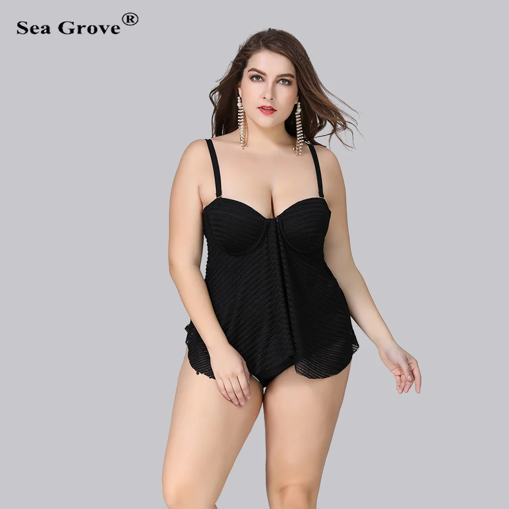 Женский купальник большой размер 3XL/4XL/5XL Цельный пуш ап винтажный чистая пряжа