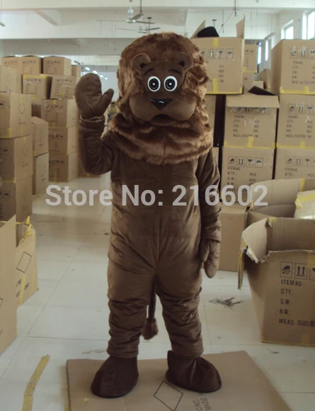 

2019 Hot Sale Cartoon Character Adult Cute Brown Lion Mascot Costume Fancy Dress Halloween Party Costume