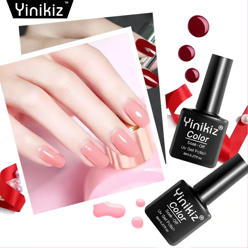 Yinikiz УФ &amp светодиодный розового цвета для ногтей нюдовой коллекции Лаки