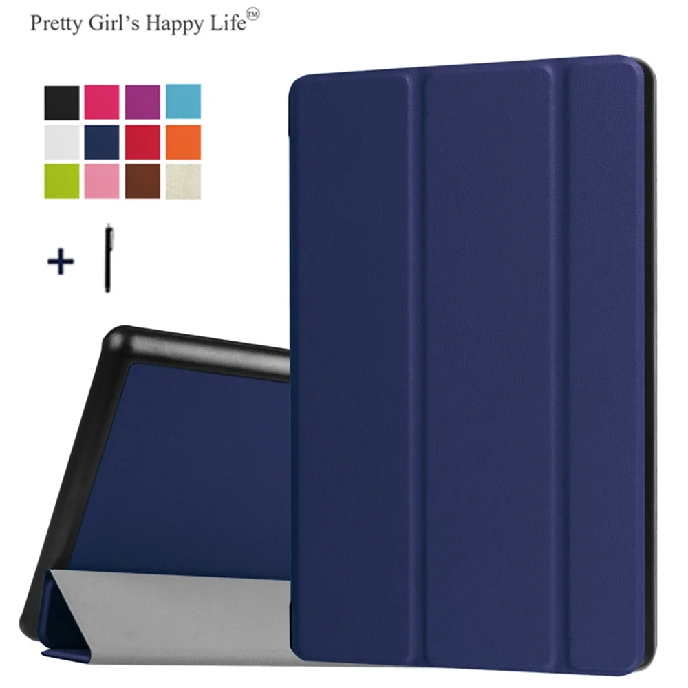 Для Amazon Kindle Fire HD 8 2016 чехол 3 раза откидной для планшета кожаный + стилус|covers for tablets