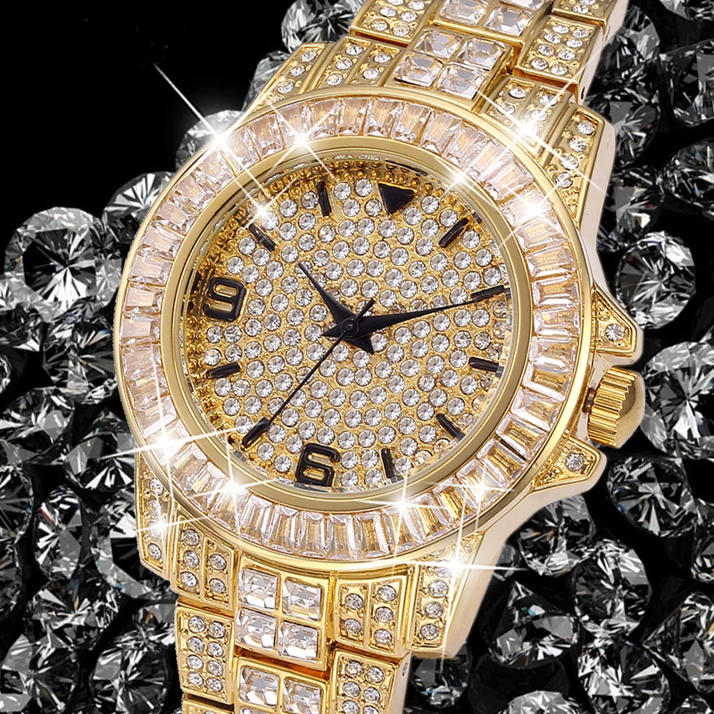 Топ Бренд Высокое качество Полный алмаз женские часы Элегантные Relojes Mujer 2018