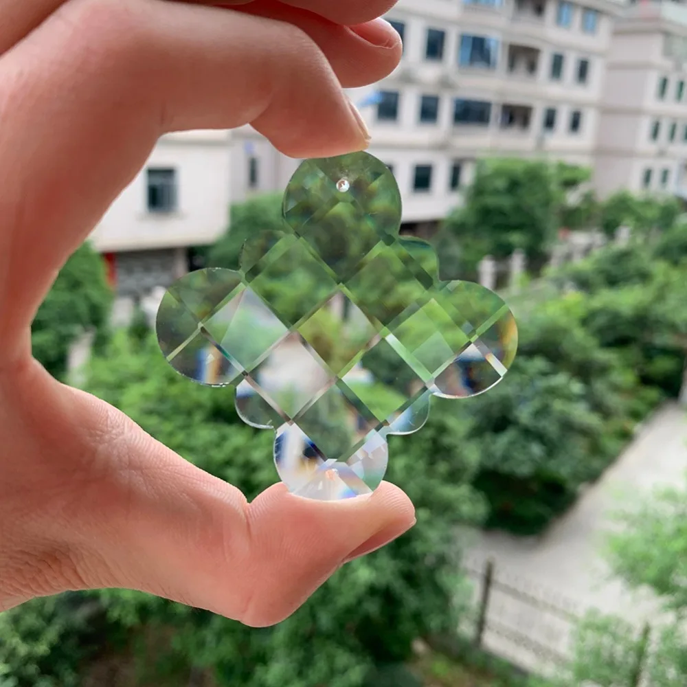 50 мм Suncatcher китайский узел стеклянная призма люстра крест кристалл части подвесной Декор вечерние соединители для люстры