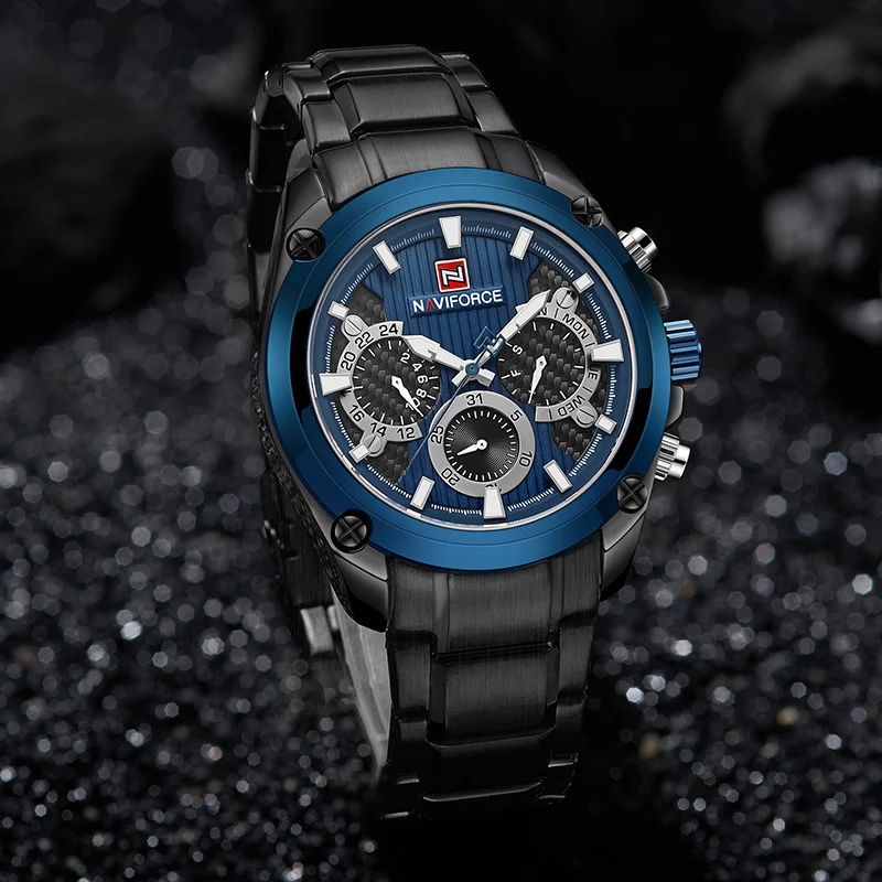 NAVIFORCE мужские часы лучший бренд класса люкс Мода Спорт мульти функция кварцевые