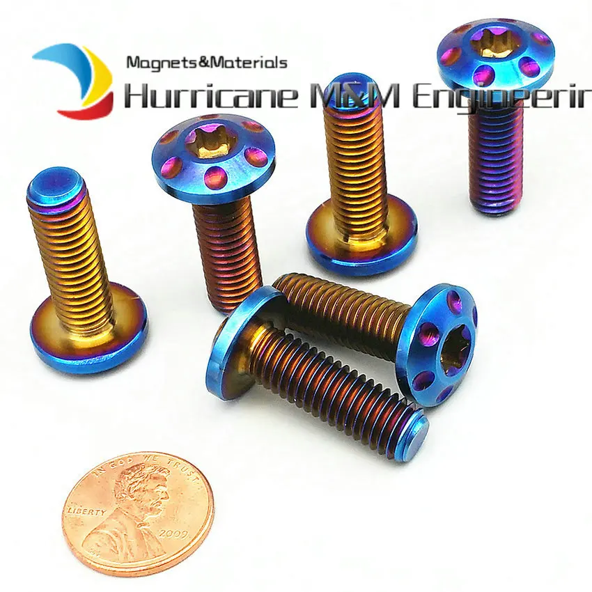 Титановый болт для мотоциклетного тормозного диска M8 x20/25/30 мм сгоревший синий