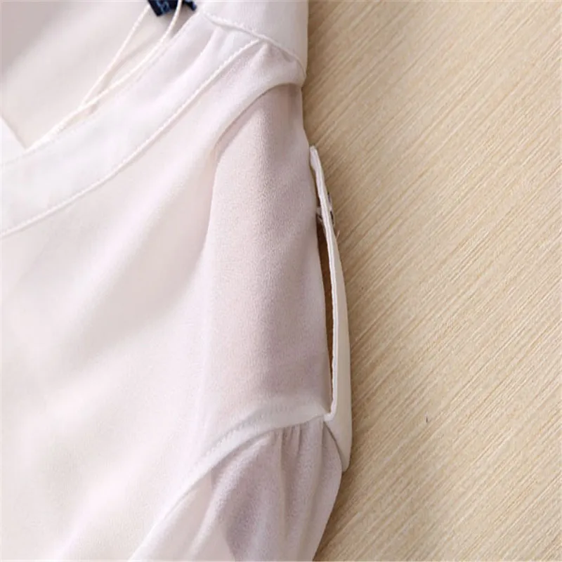 Белая рубашка Chemise Femme, женская летняя шифоновая рубашка с v-образным вырезом и длинным рукавом, однотонные повседневные рубашки с карманами, топы, блузки, одежда, Camisas Mujer