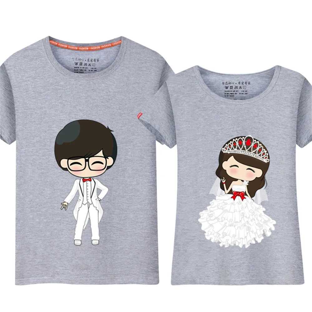 2 шт./компл. пара футболки бойфренд Костюмы 65% хлопковые топы с рисунками из