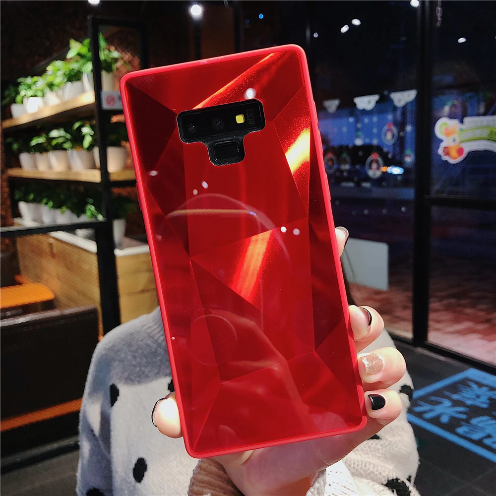 Зеркальный силиконовый чехол с 3D алмазным блеском для Samsung Galaxy S7 Edge S8 S9 S10 Plus S10E