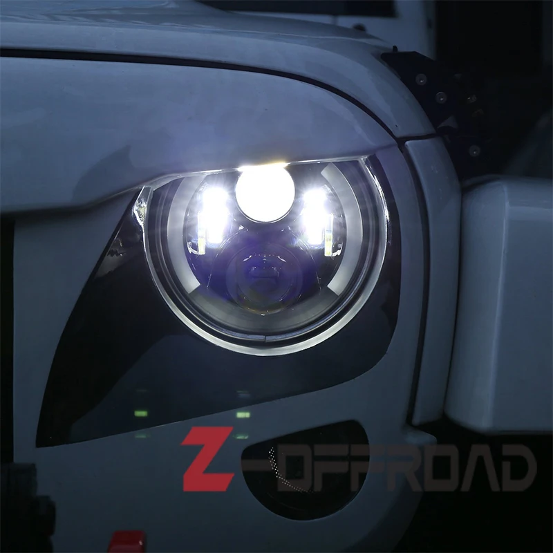 Для Land Rover Defender 90 7 дюймов Halo Фары с белым DRL ангельские глазки Янтарный указатель