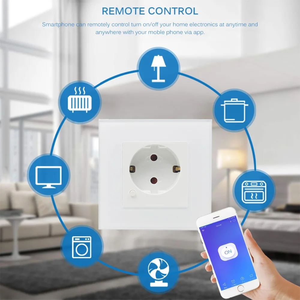Умная настенная розетка стандарт ЕС wifi розетка 10A совместима с Alexa/Google Home