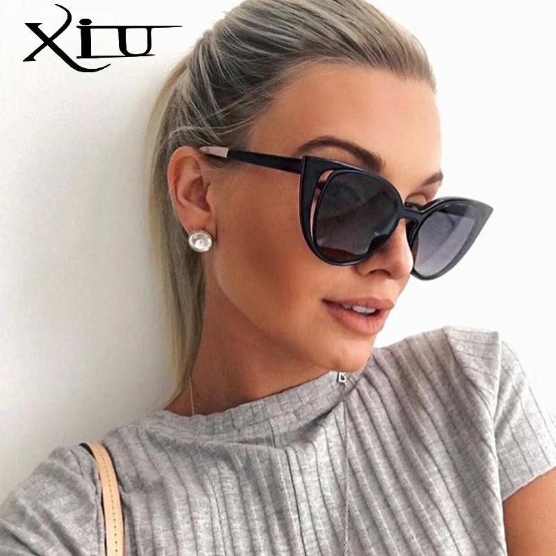 Солнечные очки XIU в стиле кошачий глаз UV400 женские модные брендовые дизайнерские