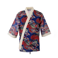 japanese chef uniform cuisine sushi restaurant chef jackets half sleeve kimono workwear costume chef kitchen jacket overalls top