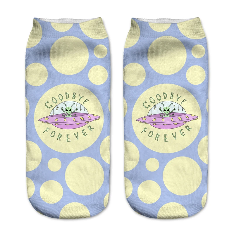 ZHBSLWT Харадзюку женские носки с 3D принтом застежкой повседневные символом унисекс