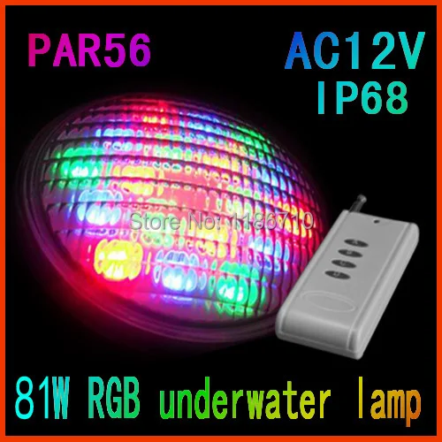 

Factory Direct Sale 12V LED Swimming Pool Light Underwater Lights PAR56 (27*2.5W)RGB,Contains The Remote Control Free Shipping