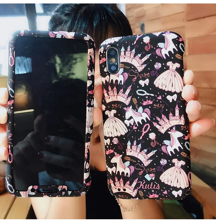 Для iphone 8 8plus чехол сова 360 Защита Передняя и задняя матовая крышка coque для X 6 6S 6SP 7