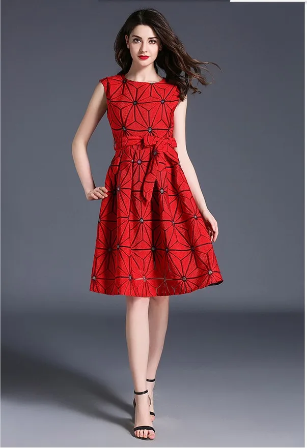 Новое поступление 2017 Модные приталенные синие платья для девочек женское