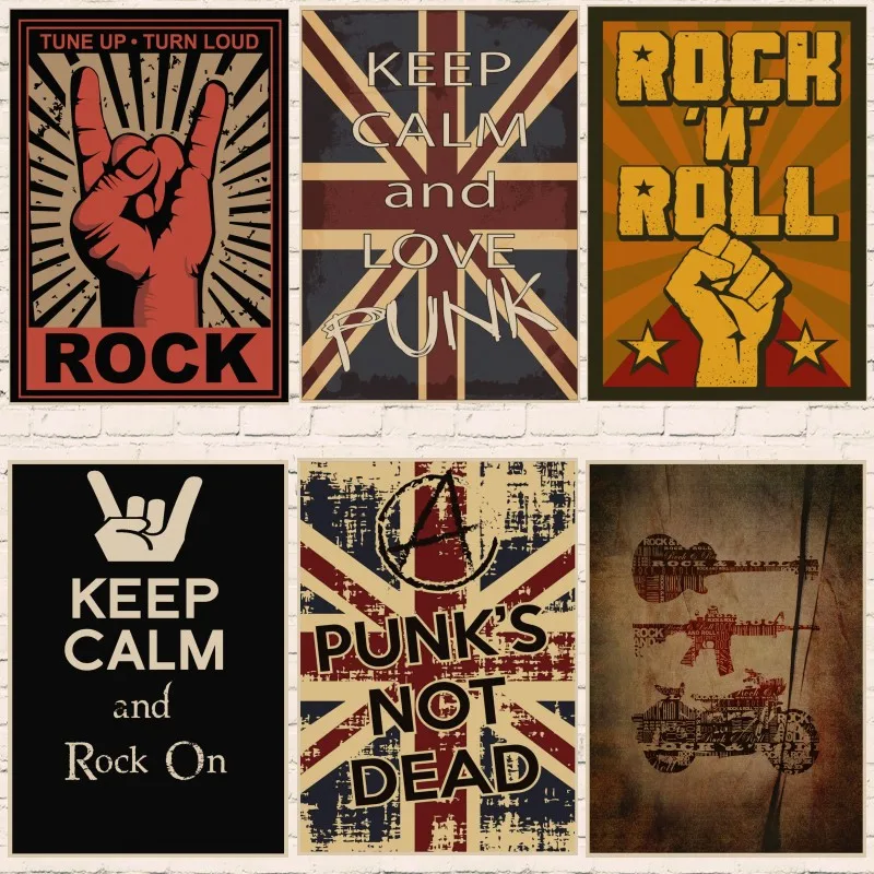 Настенные стикеры DCTOP с надписью Keep Rock And Roll домашние наклейки жесты рок ретро