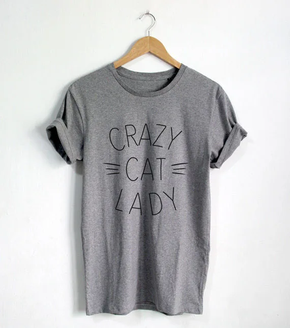 Футболка для девушек Crazy Cat модная футболка хипстерская унисекс большой размер и