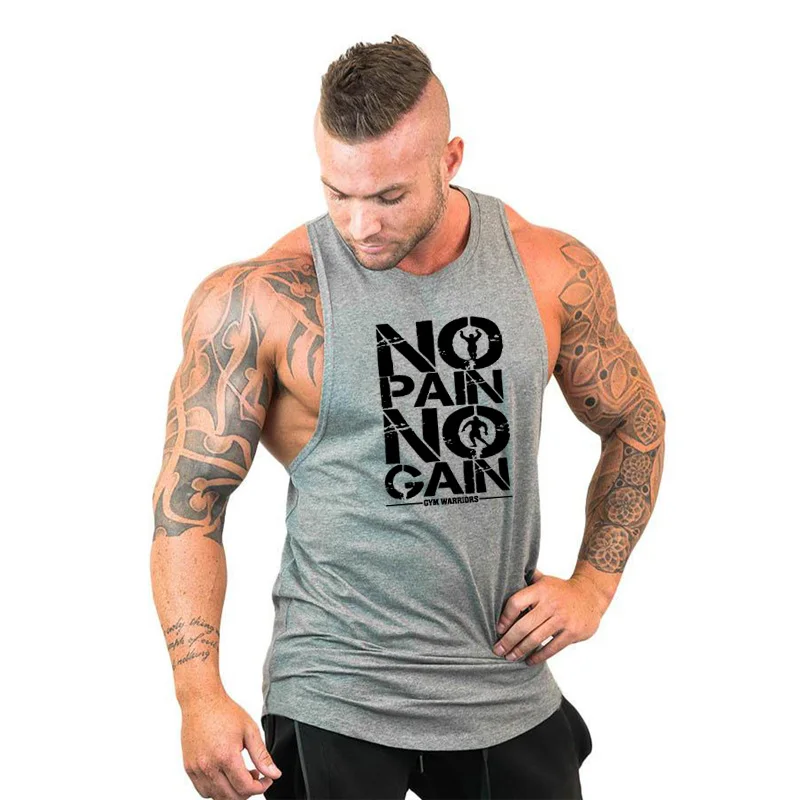 Brand clothing no pain gain gyms stringer tank top men bodybuilding tanktop singlet fitness sleeveless vest muscle Undershirt | Мужская