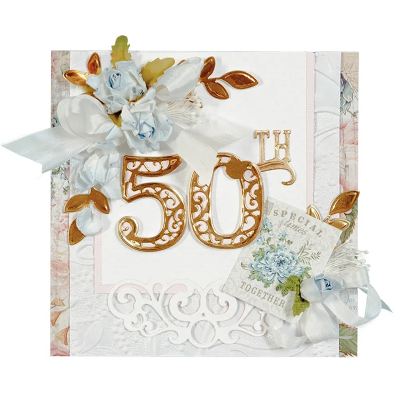 2 inch Lace flower Number Metal Cutting Dies for DIY Scrapbooking Photo Album Paper Cards Craft | Дом и сад