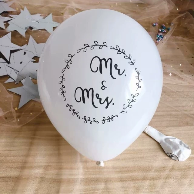 mr. mrs. 15 шт./пакет 10 дюймов Белая невеста, чтобы быть свадебными латексные шары, гелий, она говорит да! Украшения для вечеринок ко Дню Святого Валентина расходные материалы - Цвет: mr. mrs.