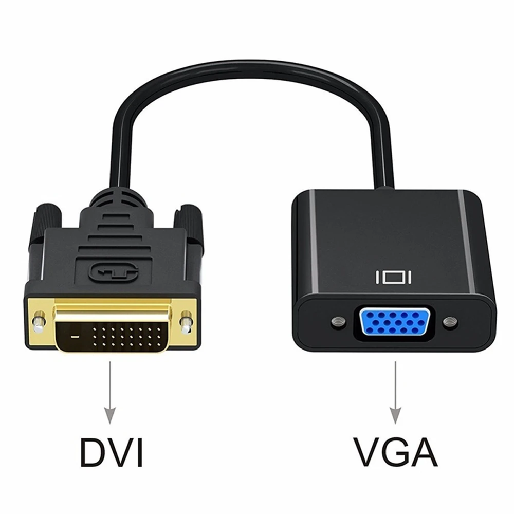 1080p DVI D 24 + 1 контактный разъем для VGA 15Pin Женский HDTV монитор кабель адаптер