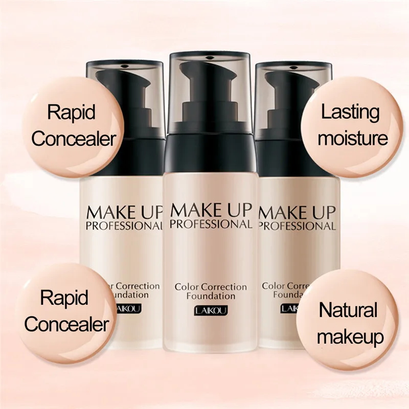 Жидкая водостойкая корректирующая основа для макияжа лица 40 мл 3 цвета|3 ml|makeup