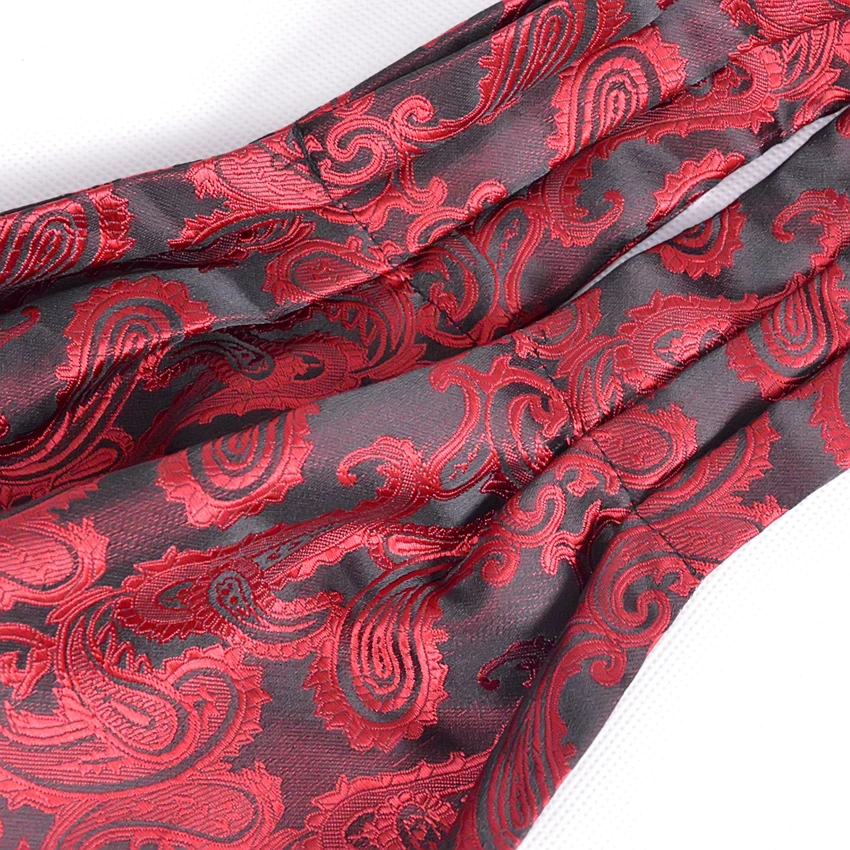 Горячая Распродажа! Роскошный мужской красный Шелковый шейный платок с рисунком