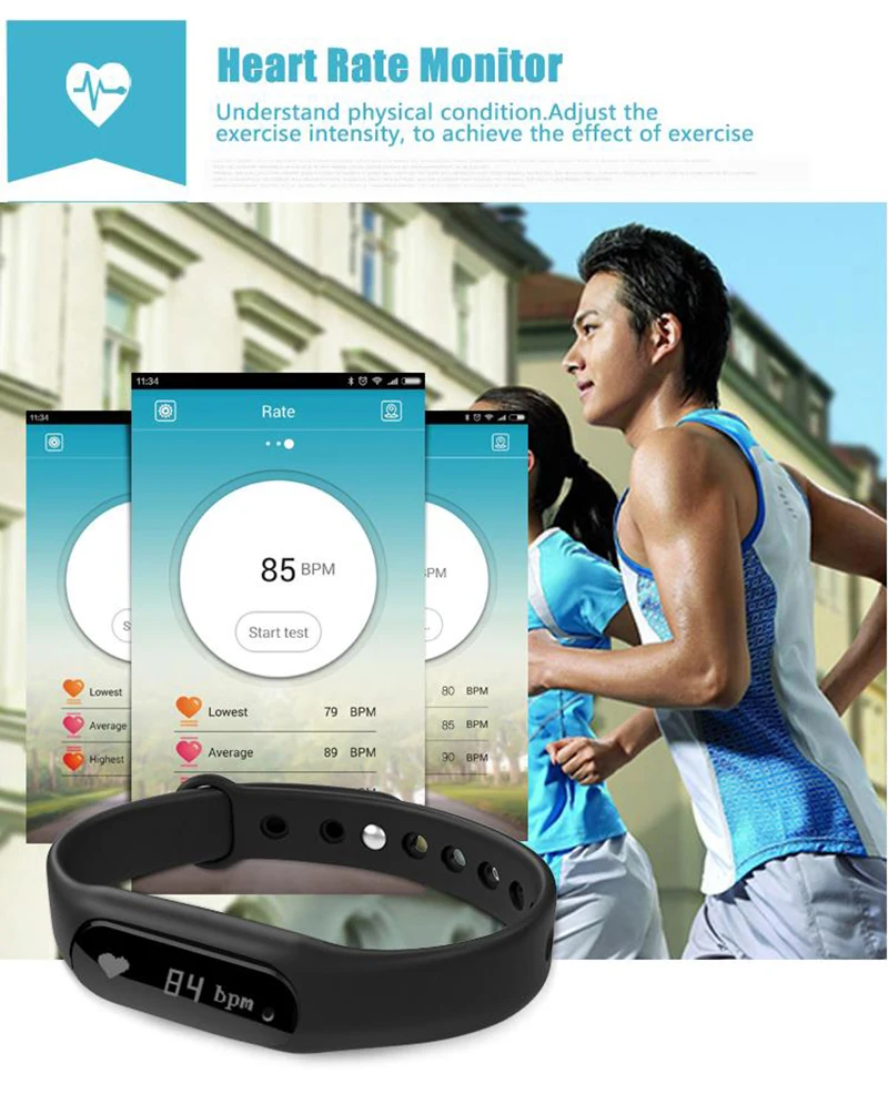 Группа 1 S монитор сердечного ритма Смарт браслет для Android/Ios Фитнес трекер c6 mi 2