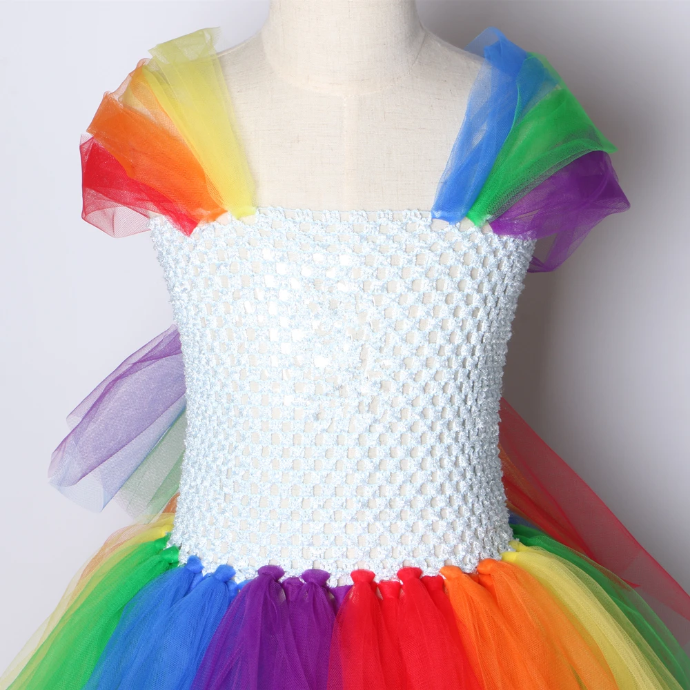 Children Girls Rainbow Tutu Dress Fancy Kids Princess Horse Party Dresses for Christmas Halloween Pony Up Costumes | Детская одежда и