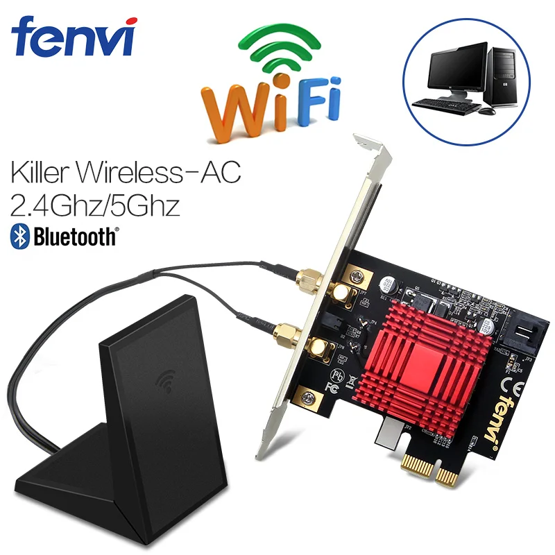 Двухдиапазонный Wi Fi беспроводной игровой Wlan Настольный WiFi Bluetooth PCI E адаптер