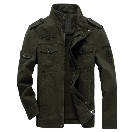 Green 6XL, мужская куртка, джинсы, военный солдат, хлопок, Air force one, Мужская брендовая одежда, весна-осень, мужская куртка-бомбер - Цвет: Green