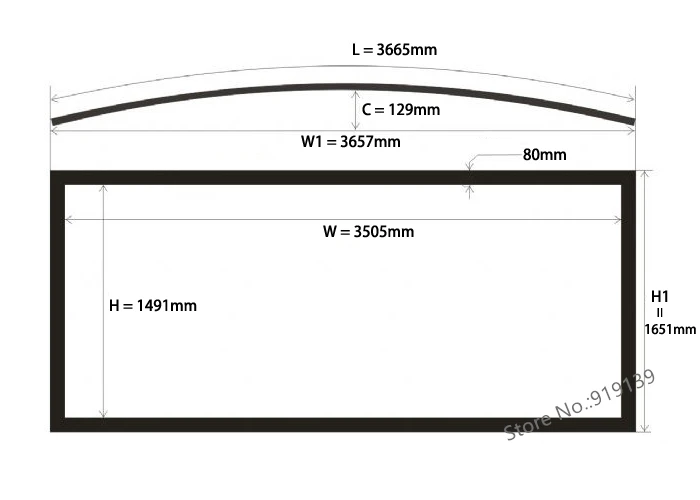 HD Curved Screen 150&quot Diagonal 2.35:1 Acoustically Transparent Fixed Aluminum Frame Front Projection Screens | Электроника