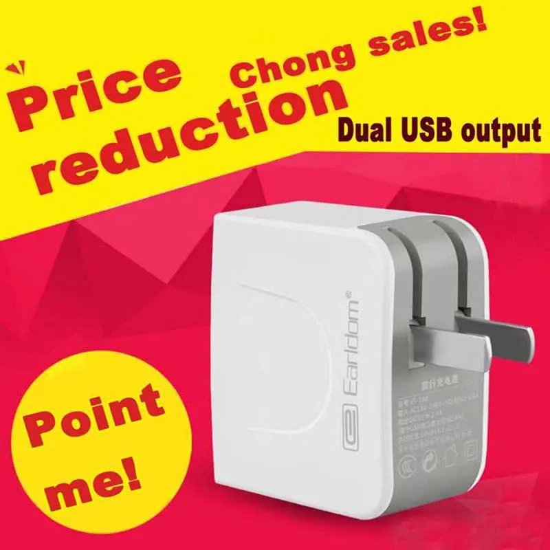 Портативный USB Батарея Зарядное устройство Универсальный Быстрый Dual США стены 2.4a